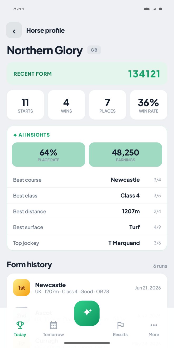 Horse profile - recent form and AI insights